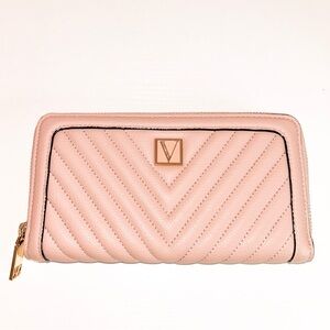 Victoria’s Secret Large Wallet with Zip Pink and Gold.
